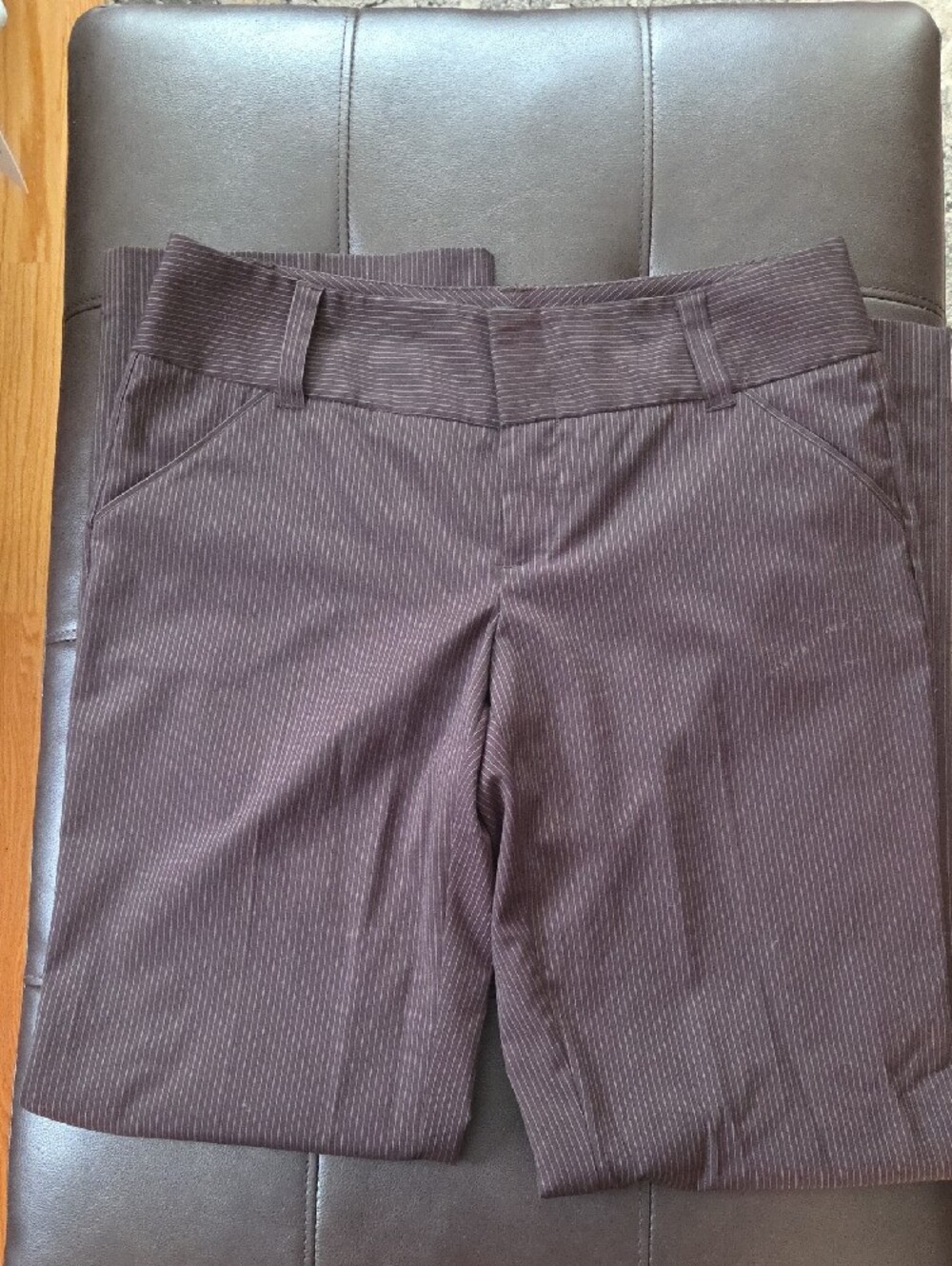 Daisy Fuentes Brown Pinstripe Dress Pants